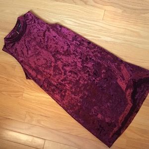 Burgundy velvet dress